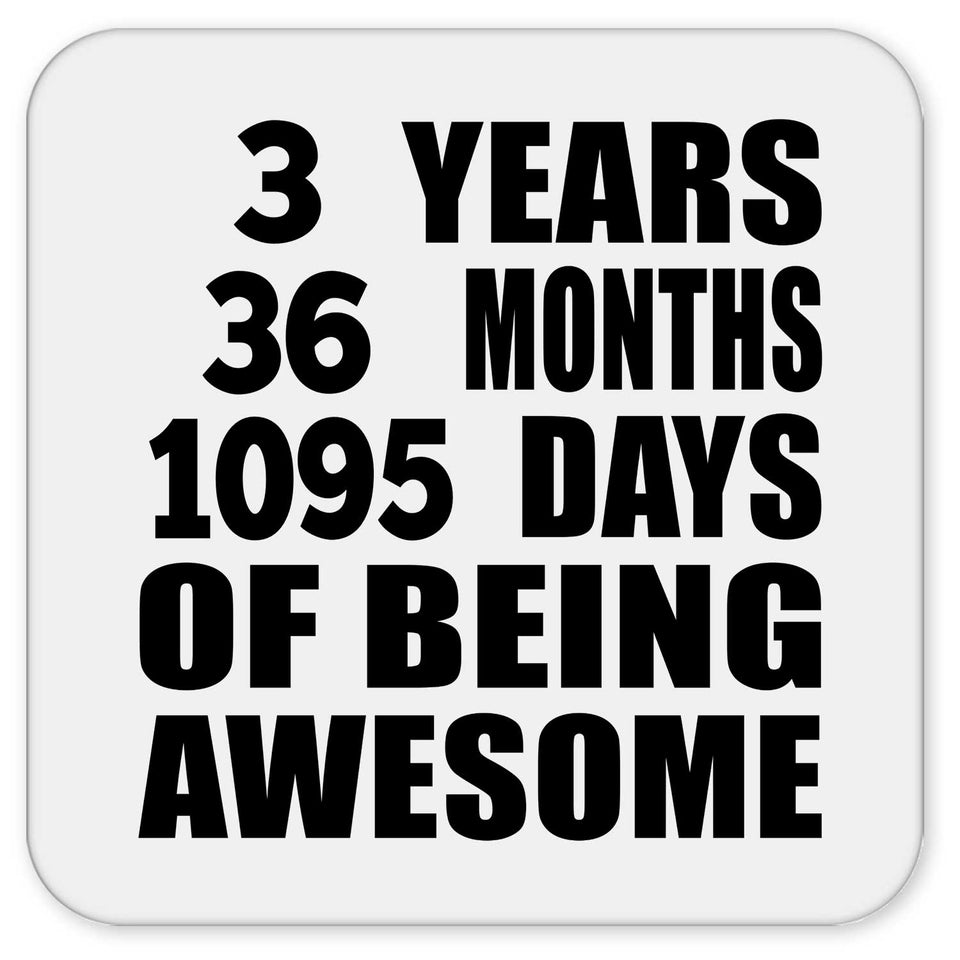 3rd Birthday 3 Years 36 Months 1095 Days Of Awesome - Drink Coaster