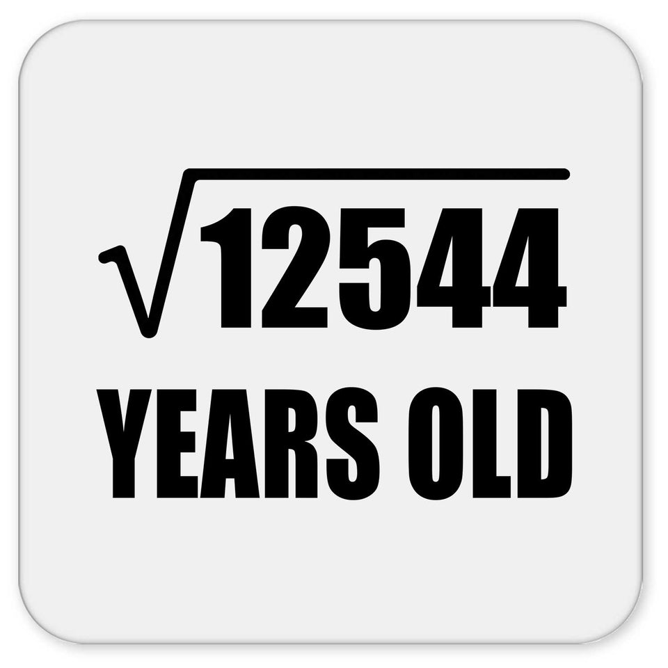 112th Birthday Square Root of 12544 Years Old - Drink Coaster