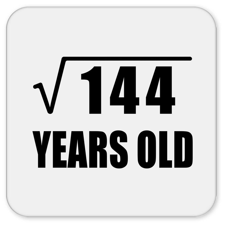 12th Birthday Square Root of 144 Years Old - Drink Coaster
