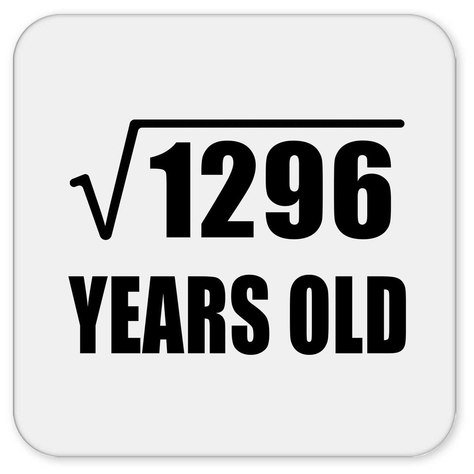 36th Birthday Square Root of 1296 Years Old - Drink Coaster