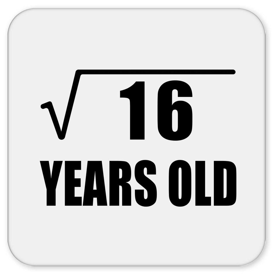 4th Birthday Square Root of 16 Years Old - Drink Coaster