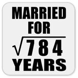 28th Anniversary Married For Square Root of 784 Years - Drink Coaster