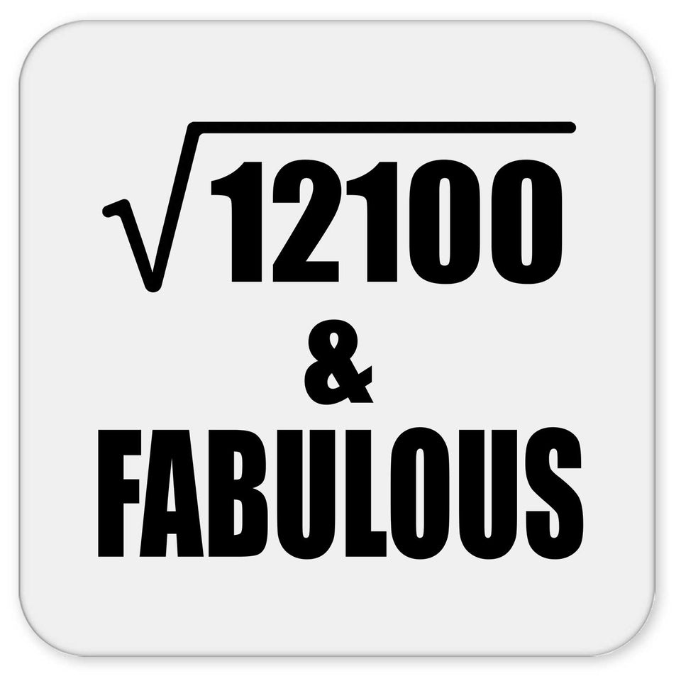 110th Birthday Square Root of 12100 & Fabulous - Drink Coaster