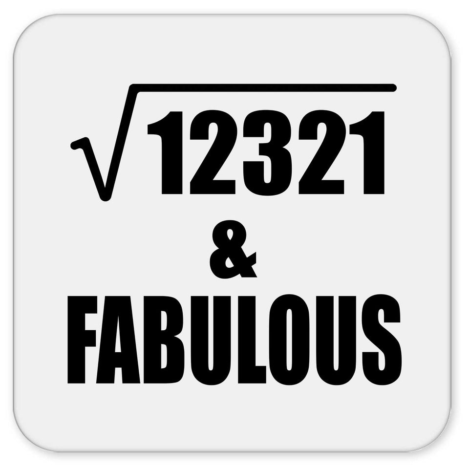 111th Birthday Square Root of 12321 & Fabulous - Drink Coaster