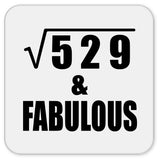 23rd Birthday Square Root of 529 & Fabulous - Drink Coaster