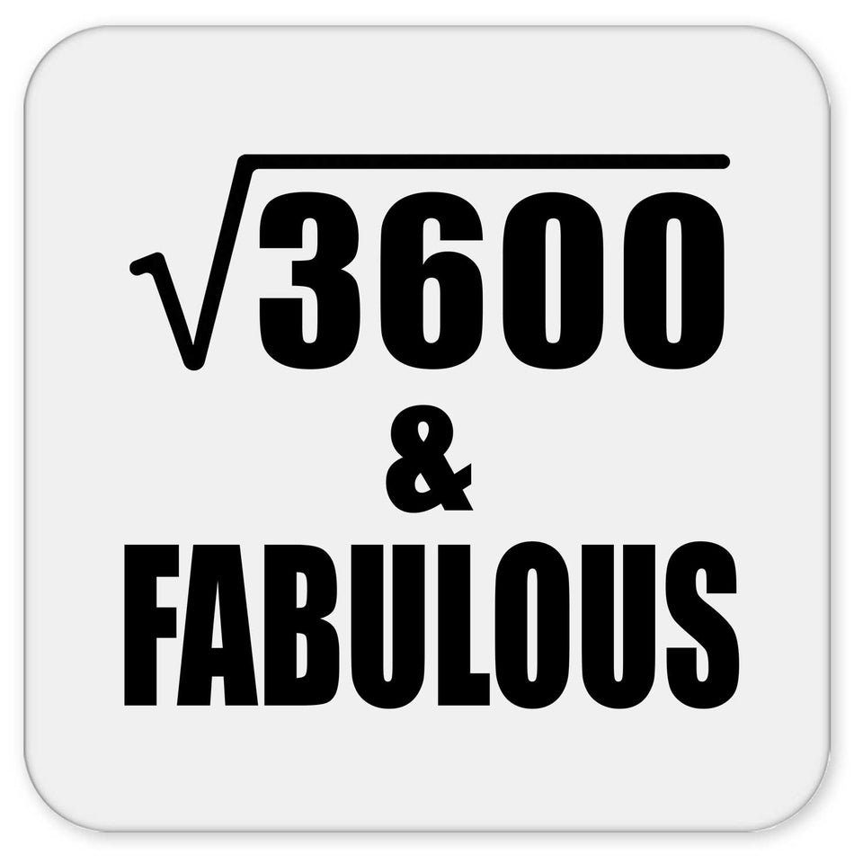 60th Birthday Square Root of 3600 & Fabulous - Drink Coaster