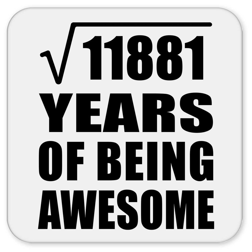 109th Birthday Square Root of 11881 Years of Being Awesome - Drink Coaster