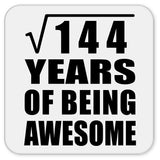 12th Birthday Square Root of 144 Years of Being Awesome - Drink Coaster