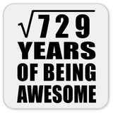 27th Birthday Square Root of 729 Years of Being Awesome - Drink Coaster
