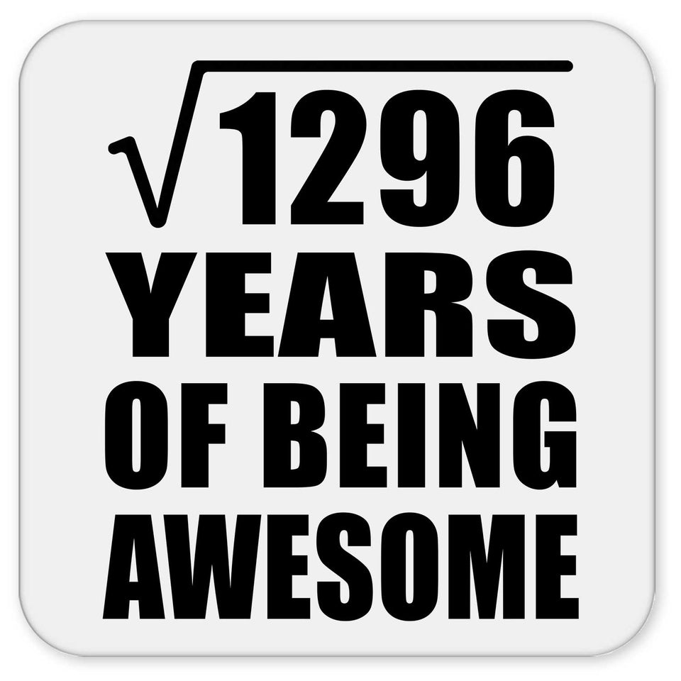 36th Birthday Square Root of 1296 Years of Being Awesome - Drink Coaster