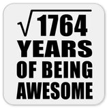 42nd Birthday Square Root of 1764 Years of Being Awesome - Drink Coaster