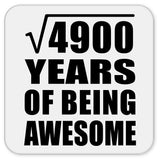 70th Birthday Square Root of 4900 Years of Being Awesome - Drink Coaster