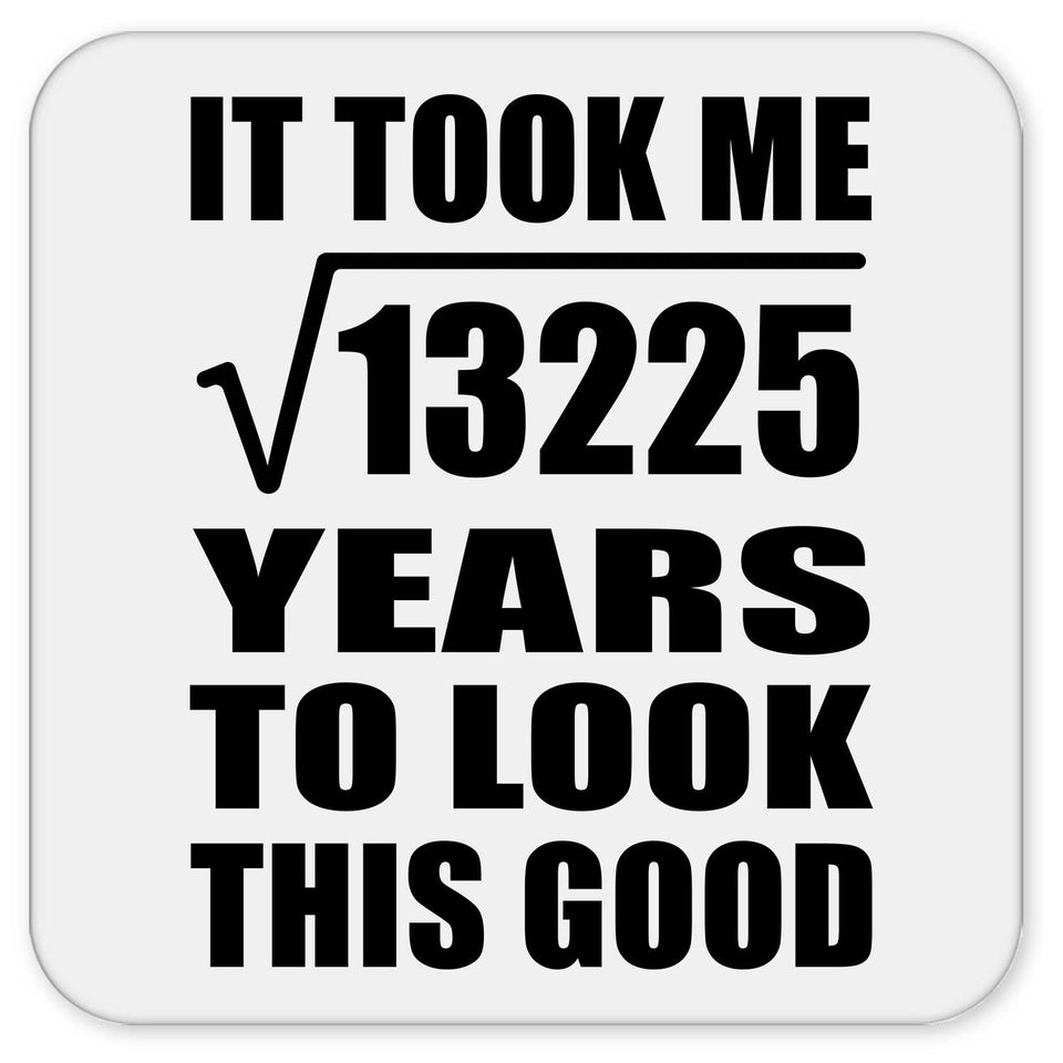 115th Birthday Took Square Root of 13225 Years To Look Good - Drink Coaster