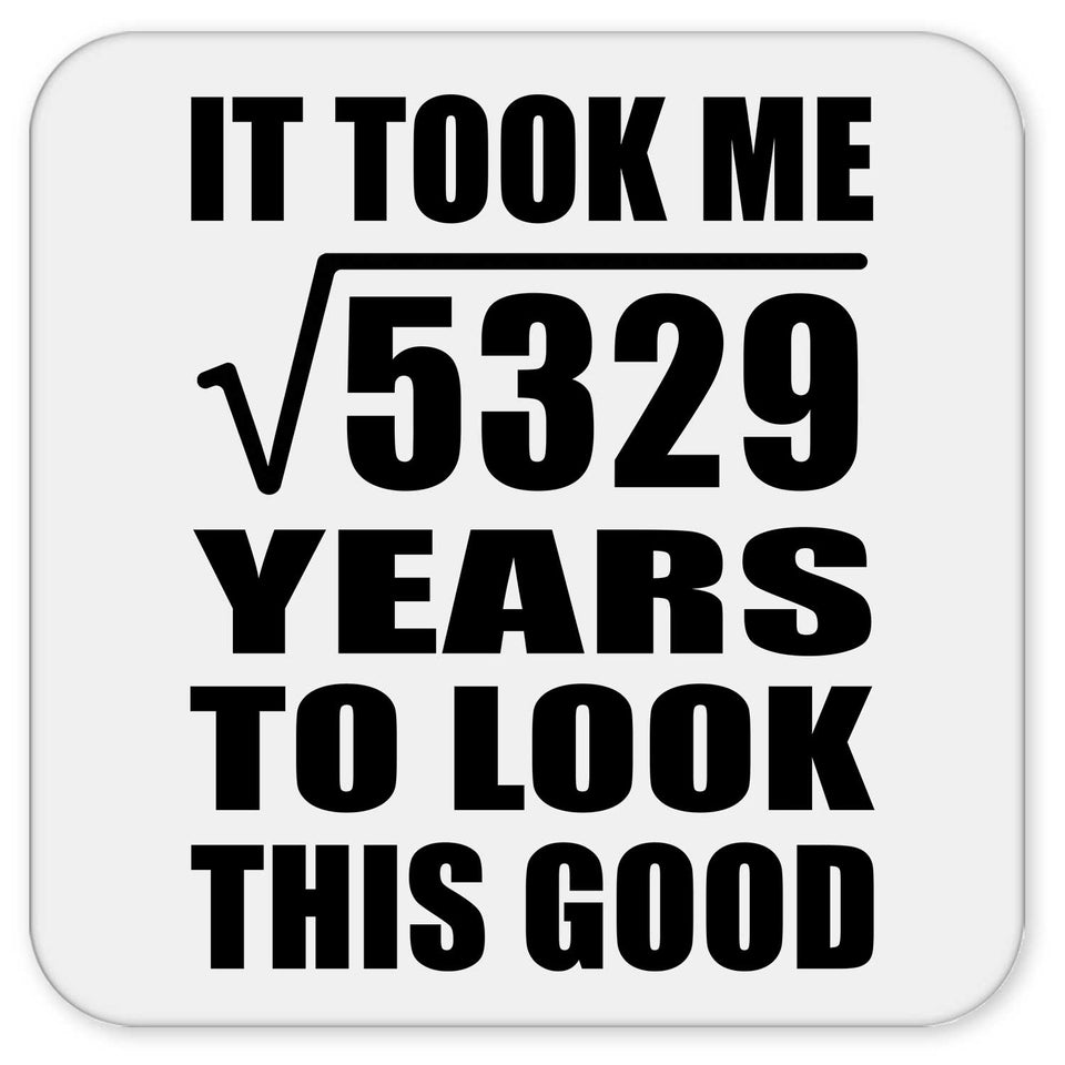 73rd Birthday Took Square Root of 5329 Years To Look Good - Drink Coaster
