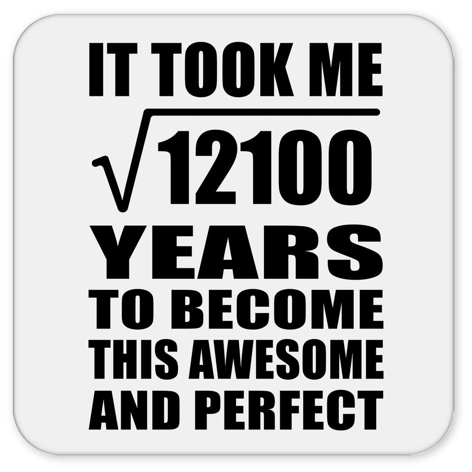 110th Birthday Took Square Root of 12100 Years To Awesome - Drink Coaster