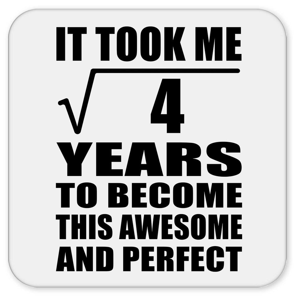 2nd Birthday Took Square Root of 4 Years To Awesome - Drink Coaster