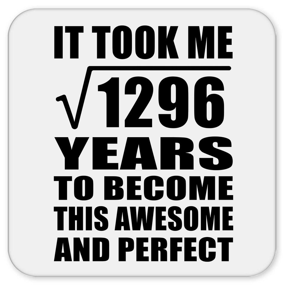 36th Birthday Took Square Root of 1296 Years To Awesome - Drink Coaster