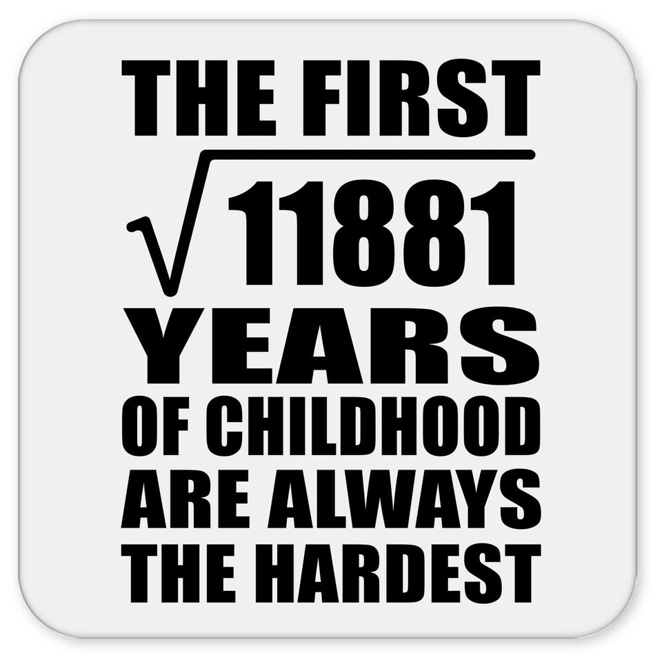 109th Birthday Square Root of 11881 Years of Childhood - Drink Coaster