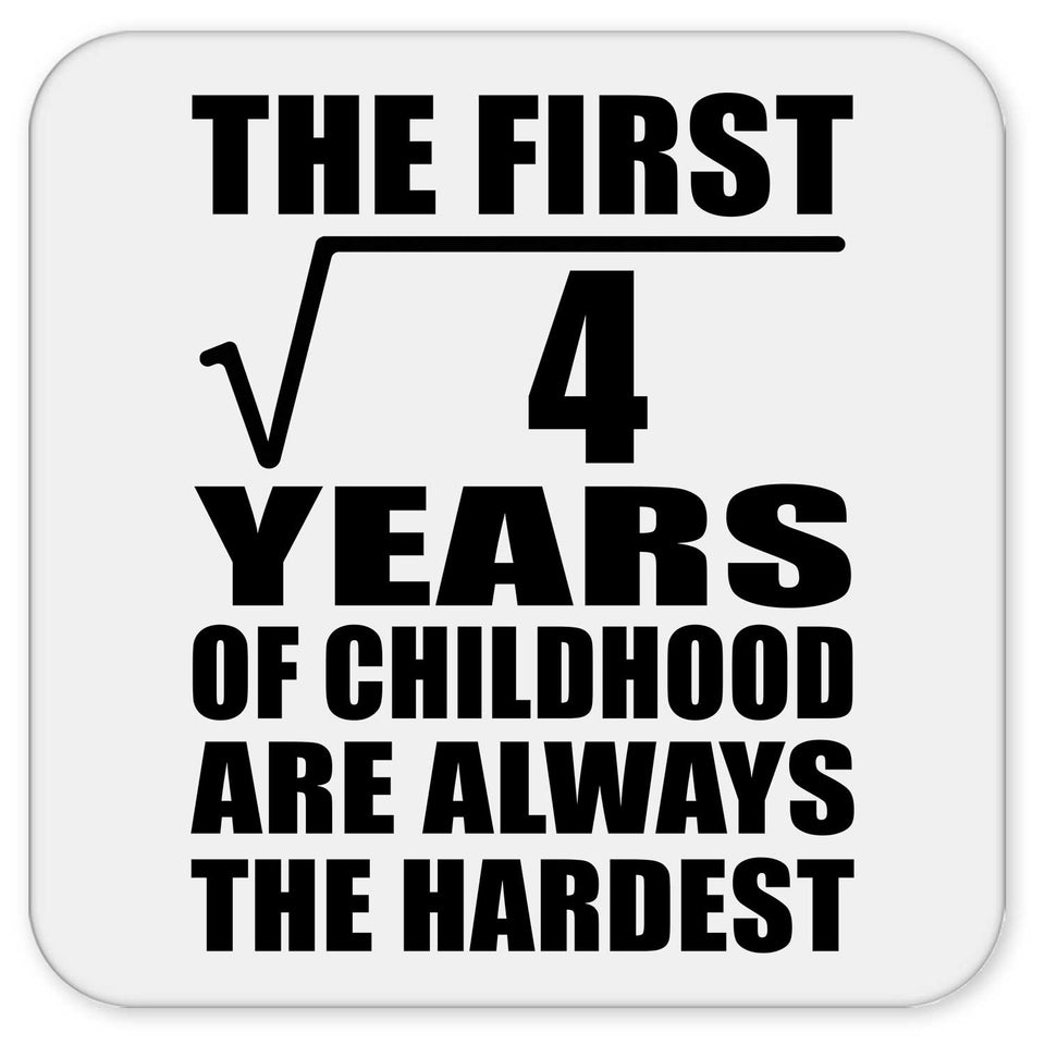 2nd Birthday Square Root of 4 Years of Childhood - Drink Coaster