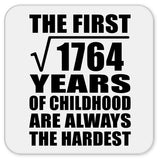 42nd Birthday Square Root of 1764 Years of Childhood - Drink Coaster
