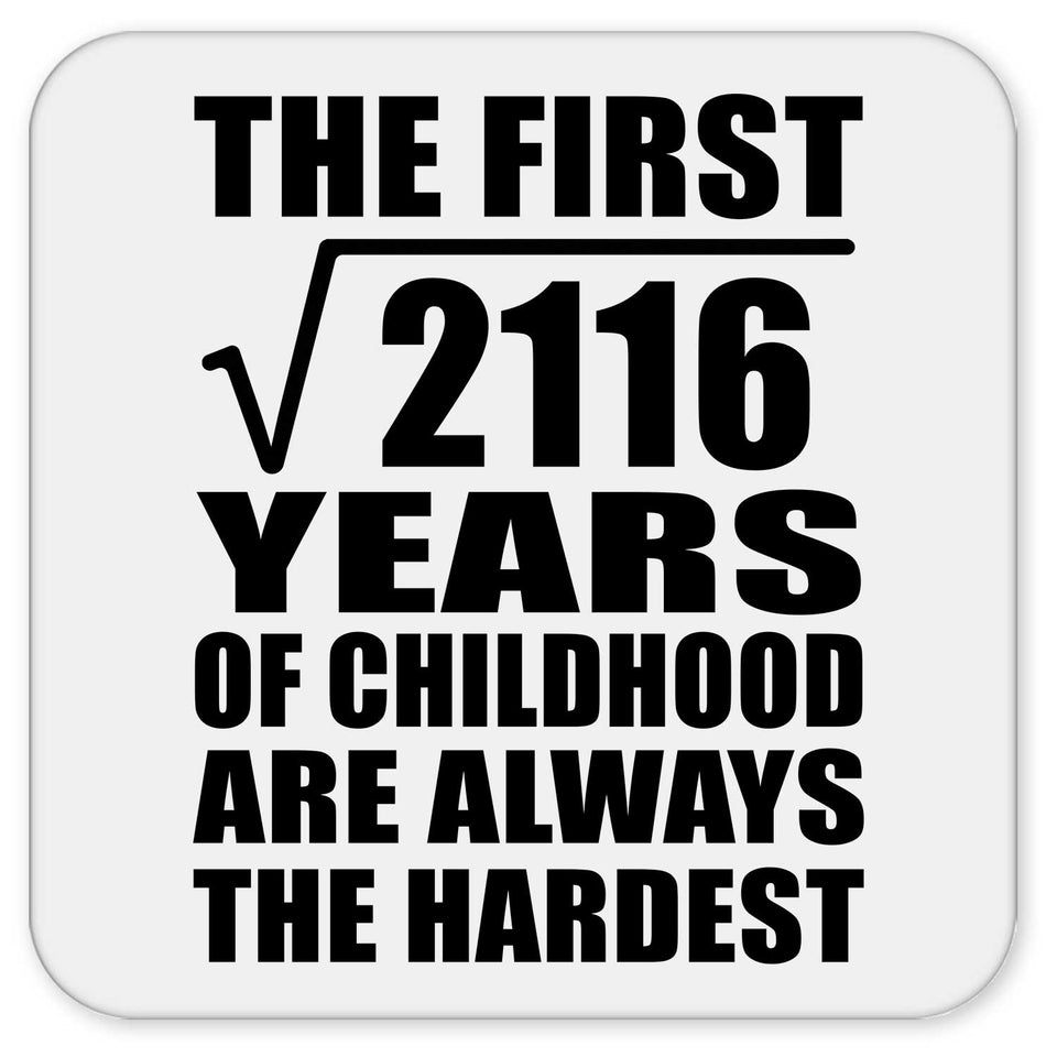 46th Birthday Square Root of 2116 Years of Childhood - Drink Coaster