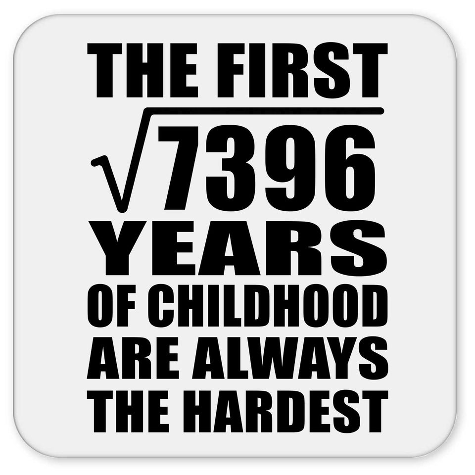 86th Birthday Square Root of 7396 Years of Childhood - Drink Coaster