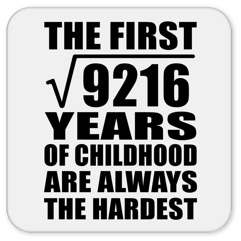 96th Birthday Square Root of 9216 Years of Childhood - Drink Coaster