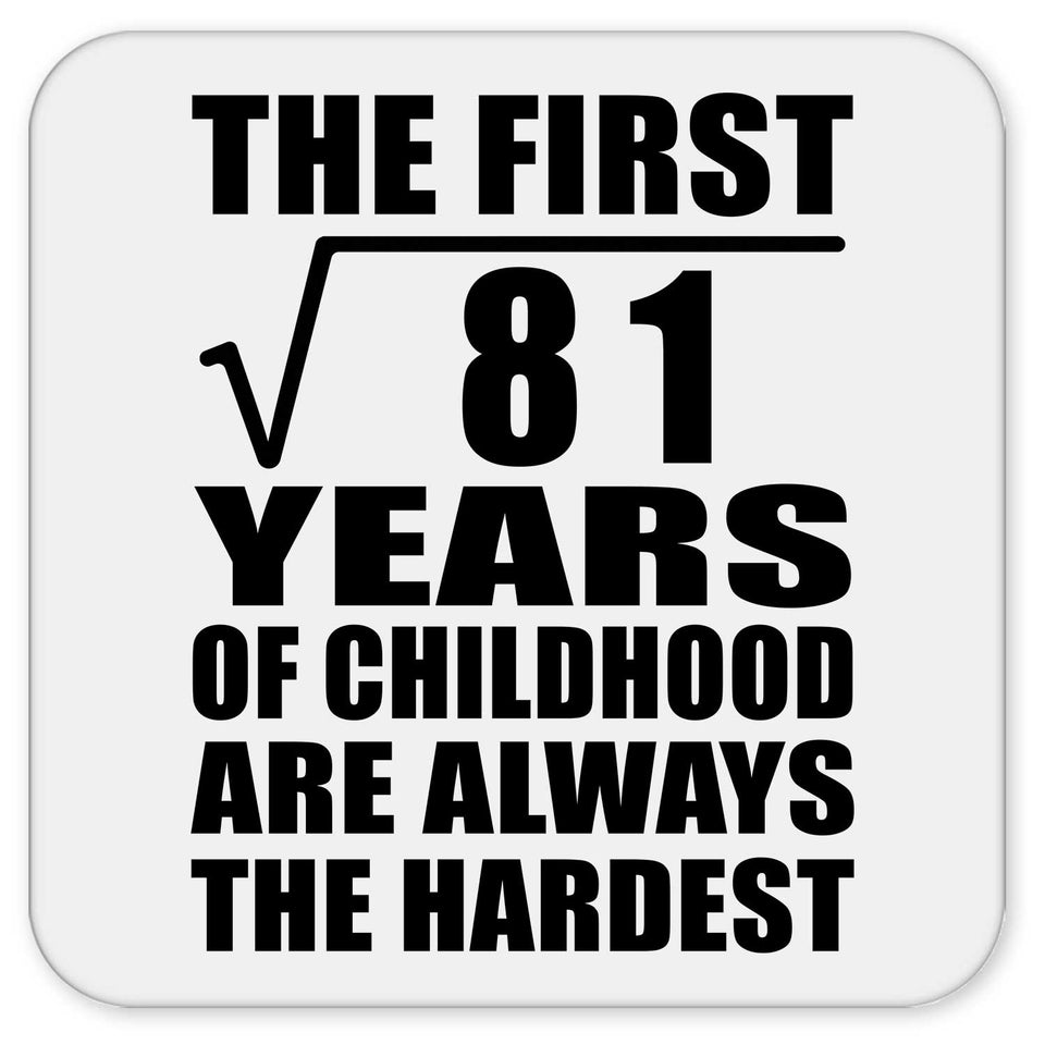 9th Birthday Square Root of 81 Years of Childhood - Drink Coaster