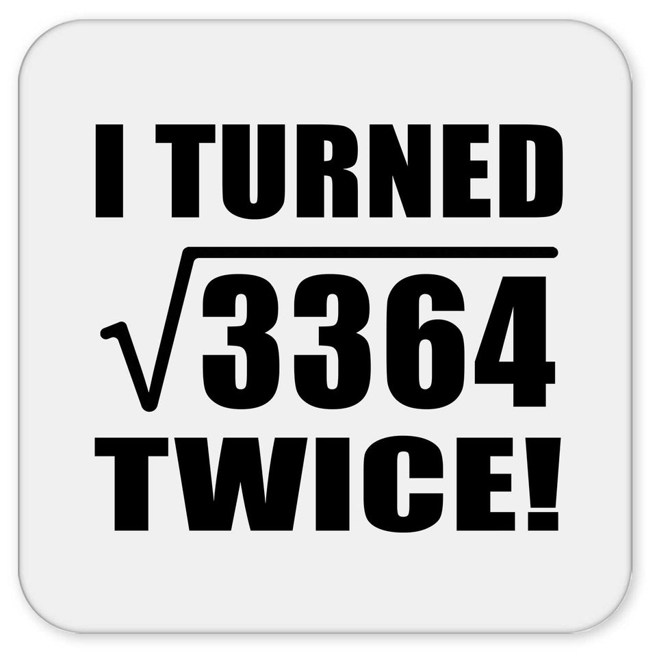 116th Birthday I Turned Square Root of 3364 Twice - Drink Coaster