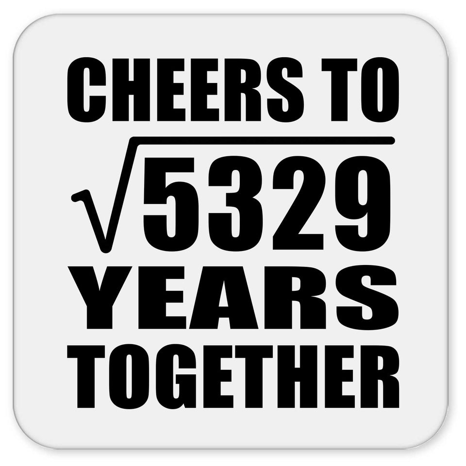 73rd Anniversary Cheers To Square Root of 5329 Years Together - Drink Coaster