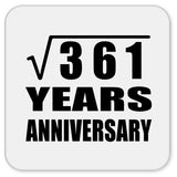 19th Anniversary Square Root of 361 Years Anniversary - Drink Coaster