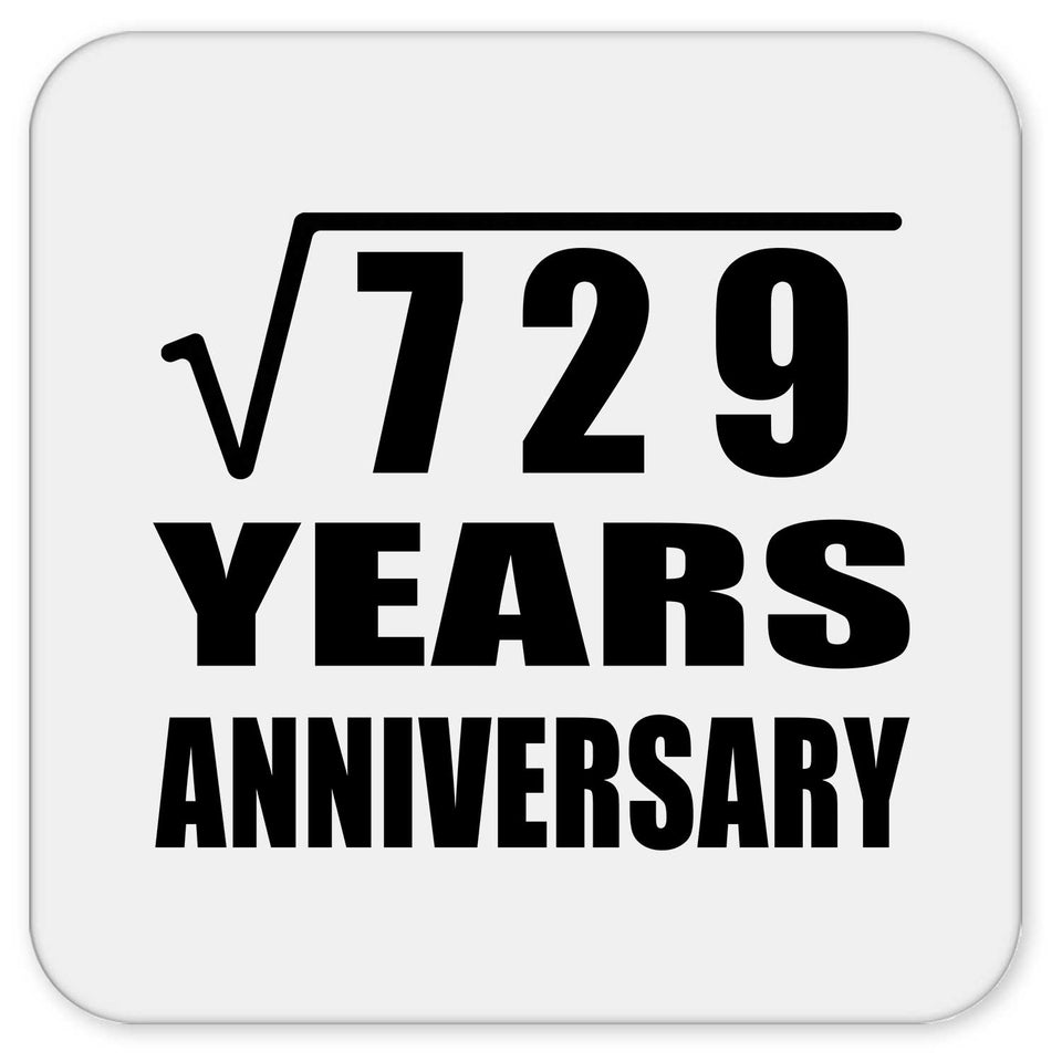 27th Anniversary Square Root of 729 Years Anniversary - Drink Coaster