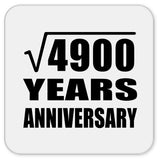 70th Anniversary Square Root of 4900 Years Anniversary - Drink Coaster