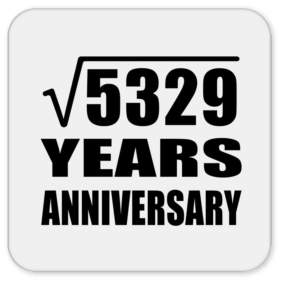 73rd Anniversary Square Root of 5329 Years Anniversary - Drink Coaster