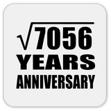 84th Anniversary Square Root of 7056 Years Anniversary - Drink Coaster