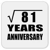 9th Anniversary Square Root of 81 Years Anniversary - Drink Coaster
