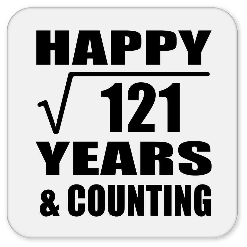 Happy 11th Anniversary Square Root of 121 Years & Counting - Drink Coaster