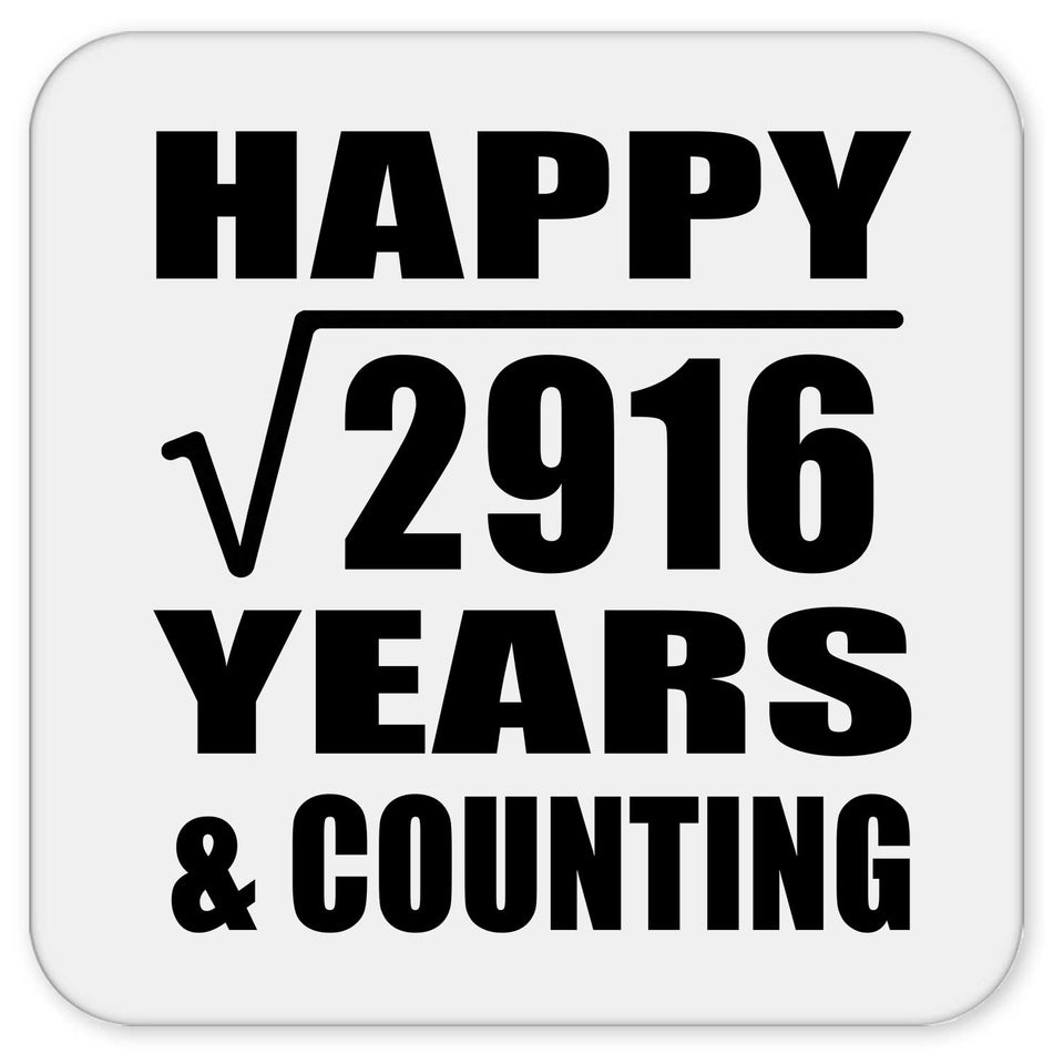 Happy 54th Anniversary Square Root of 2916 Years & Counting - Drink Coaster