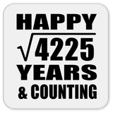 Happy 65th Anniversary Square Root of 4225 Years & Counting - Drink Coaster