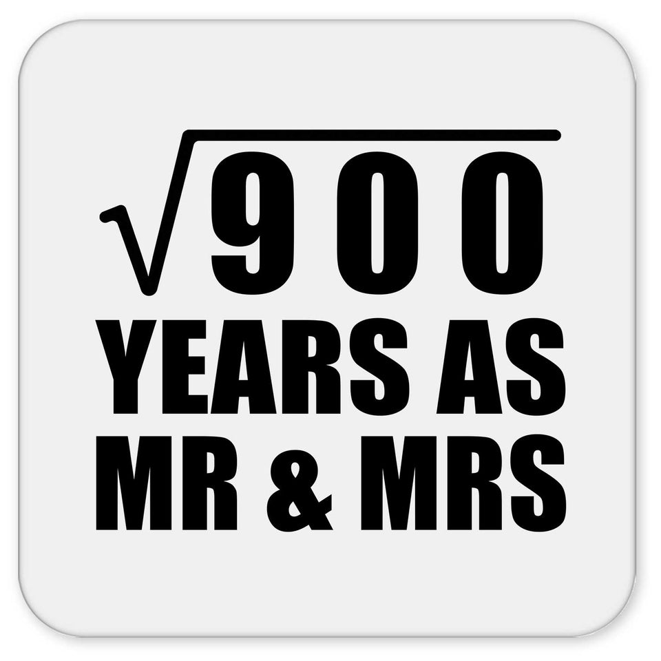 30th Anniversary Square Root of 900 Years As Mr & Mrs - Drink Coaster