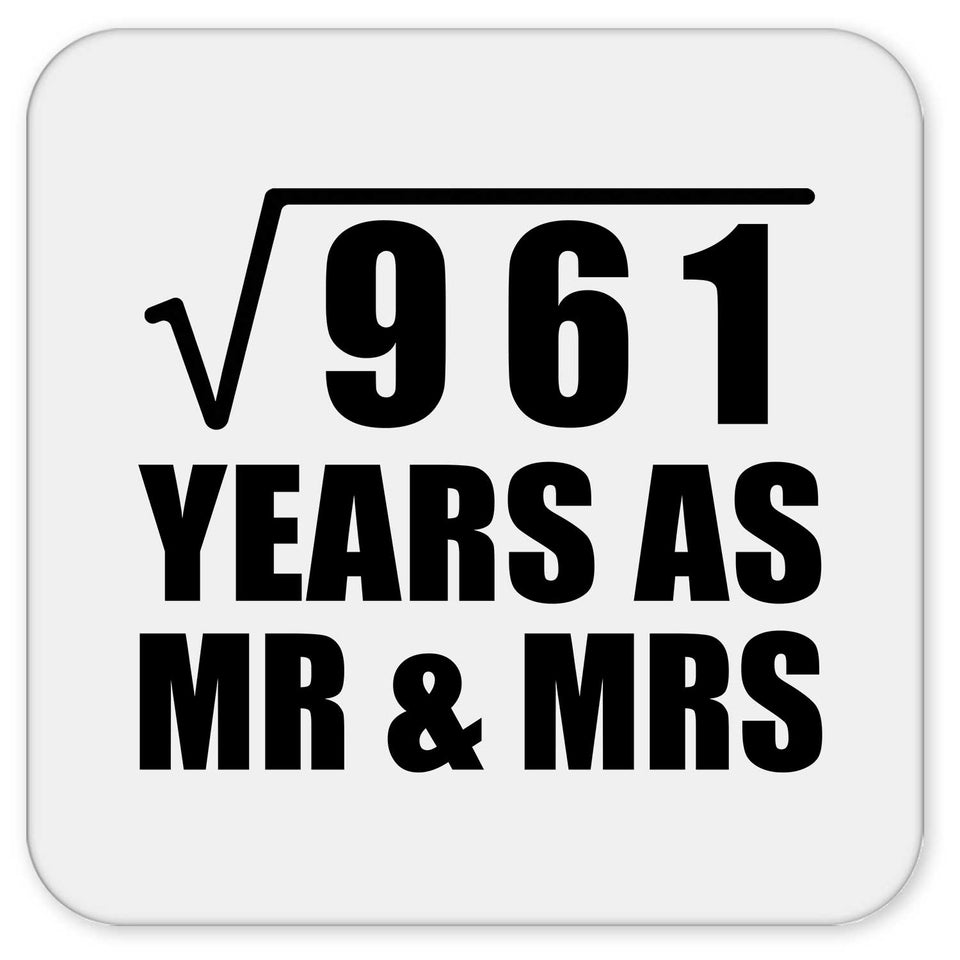 31st Anniversary Square Root of 961 Years As Mr & Mrs - Drink Coaster
