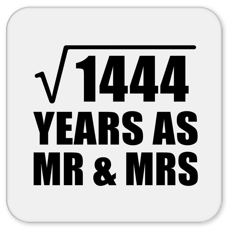 38th Anniversary Square Root of 1444 Years As Mr & Mrs - Drink Coaster