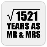 39th Anniversary Square Root of 1521 Years As Mr & Mrs - Drink Coaster