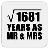41st Anniversary Square Root of 1681 Years As Mr & Mrs - Drink Coaster