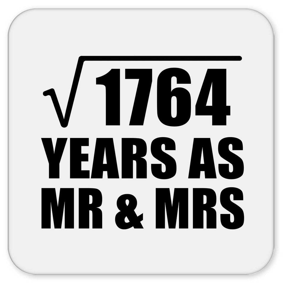42nd Anniversary Square Root of 1764 Years As Mr & Mrs - Drink Coaster