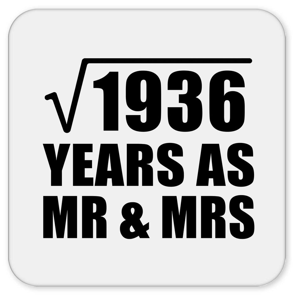 44th Anniversary Square Root of 1936 Years As Mr & Mrs - Drink Coaster