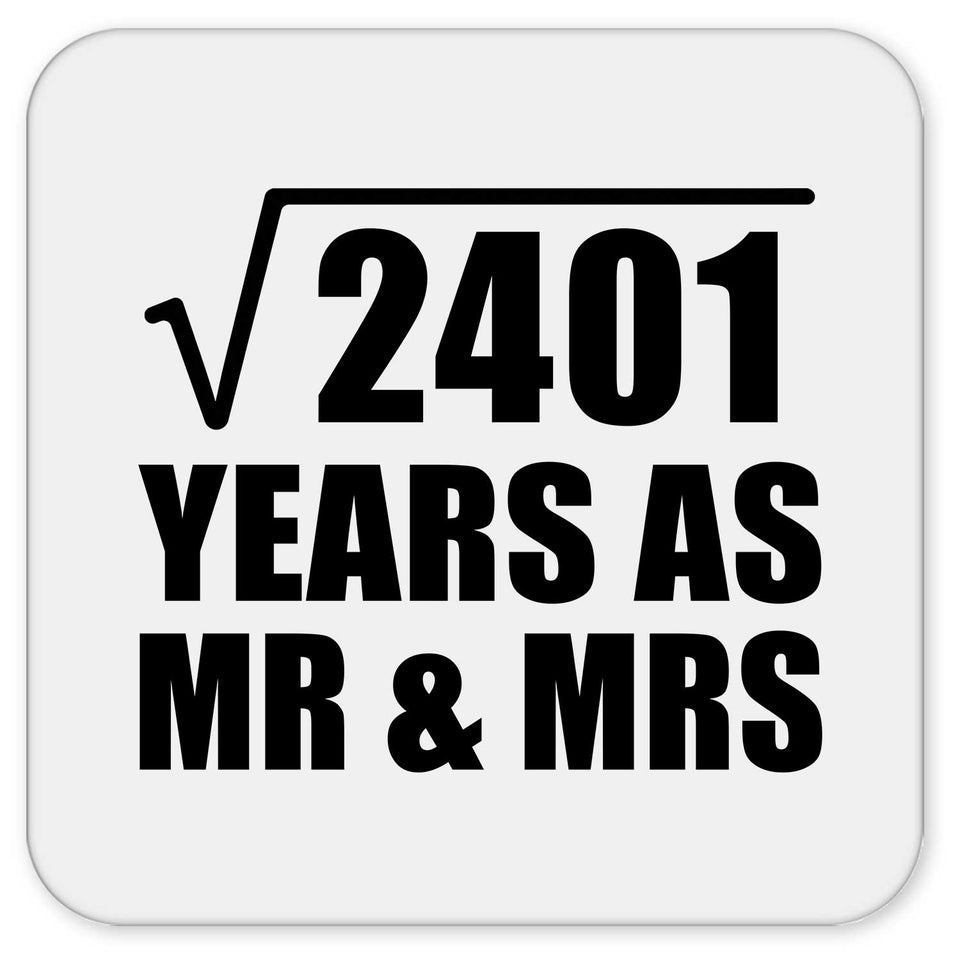 49th Anniversary Square Root of 2401 Years As Mr & Mrs - Drink Coaster