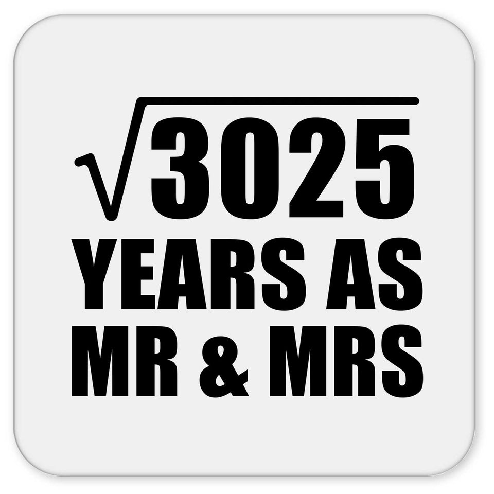 55th Anniversary Square Root of 3025 Years As Mr & Mrs - Drink Coaster
