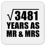 59th Anniversary Square Root of 3481 Years As Mr & Mrs - Drink Coaster