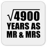 70th Anniversary Square Root of 4900 Years As Mr & Mrs - Drink Coaster